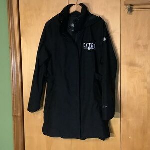 North Face black raincoat, size XL, NWOT